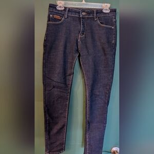 Dark blue fleece lined skinny jeans size 31